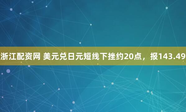 浙江配资网 美元兑日元短线下挫约20点，报143.49